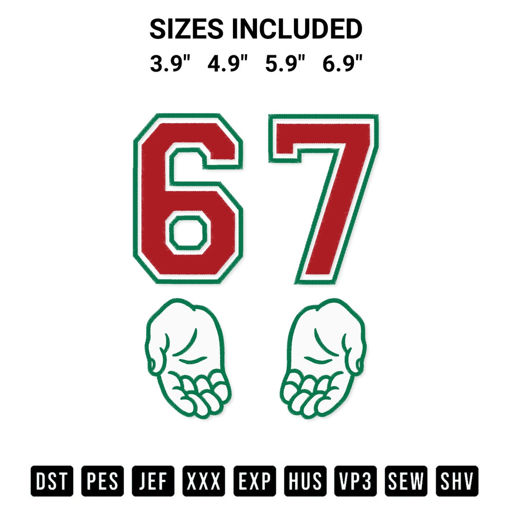 Stitch like a pro with the Christmas 67 Hands Embroidery Design embroidery pattern from Designspacks.com. High-quality digital machine embroidery file. Available sizes: 3.9", 4.9", 5.9", 6.9".