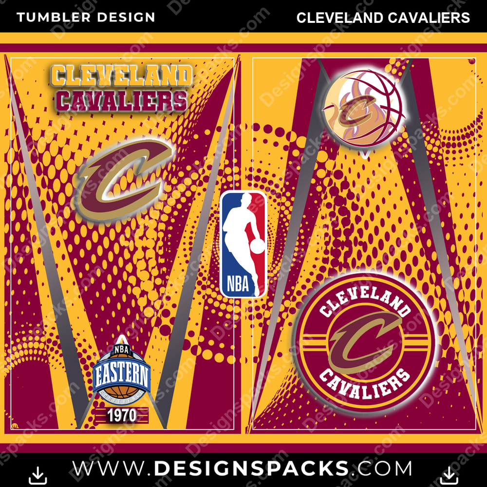 Basketball Team Logo Cleveland Cavaliers Tumbler Digital Wrap Design