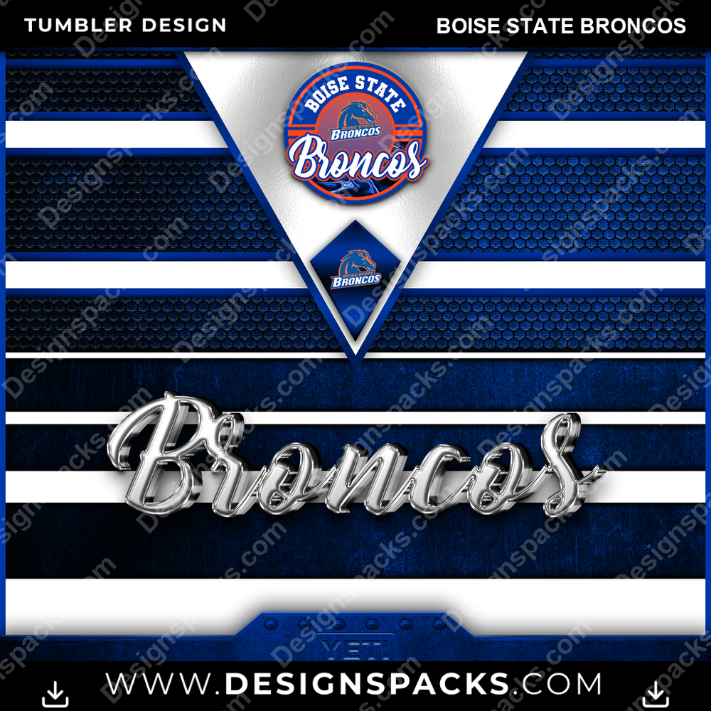 College Sport YETI Boise State Broncos NCAA College Sport Tumbler Digital Wrap Design Download