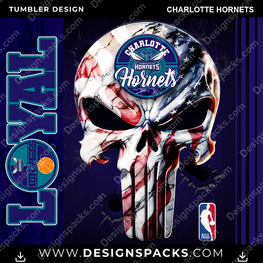 Basketball Loyal Charlotte Hornets Tumbler Digital Wrap Design