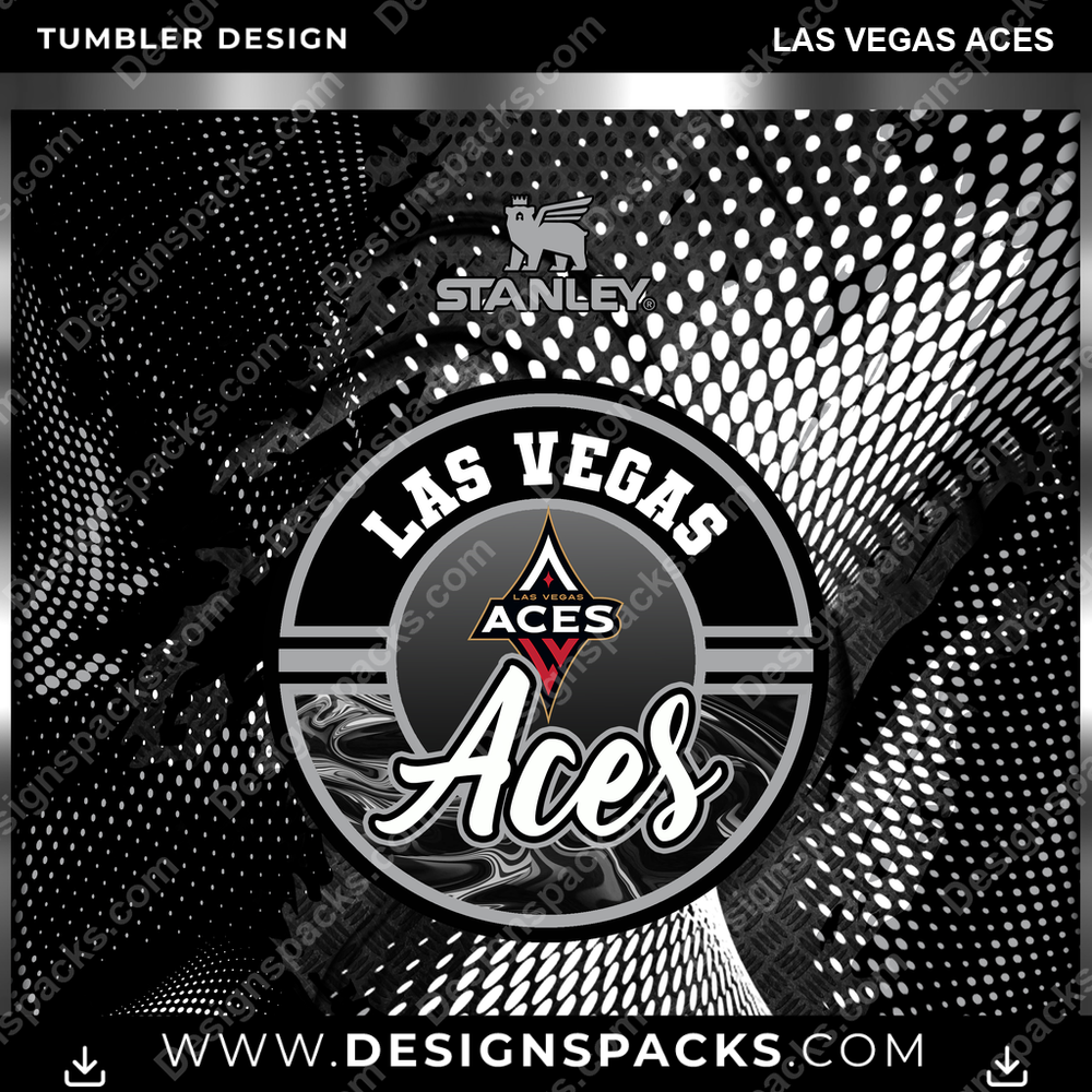 Basketball Stanley Las Vegas Aces Tumbler Digital Wrap Design