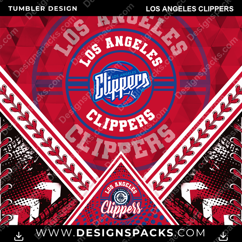 Basketball Diamond Los Angeles Clippers NBA Basketball Tumbler Digital Wrap Design Download