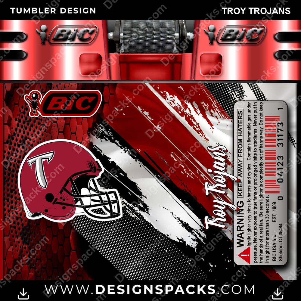 College Sport BIC Lighter Troy Trojans NCAA College Sport Tumbler Digital Wrap Design Download