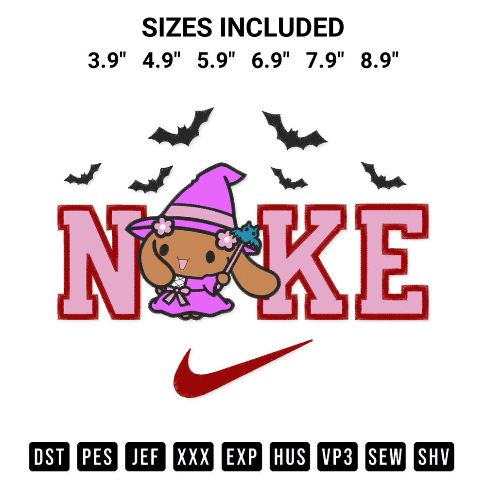 Elevate your next project with our Sanrio Mocha Witch X Nike Embroidery Design embroidery file. Shop high-quality digital patterns instantly at Designspacks.com. Available sizes: 3.9", 4.9", 5.9", 6.9", 7.9", 8.9".