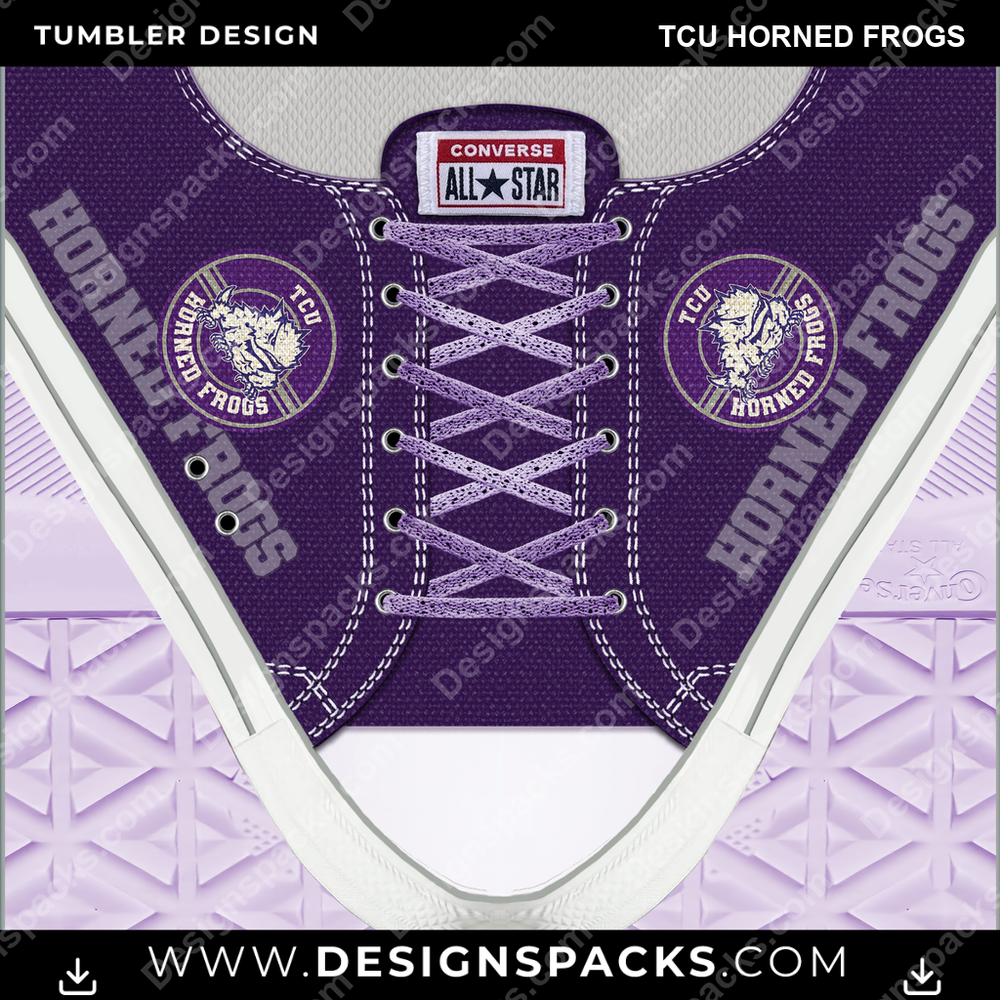 College Sport Converse TCU Horned Frogs NCAA College Sport Tumbler Digital Wrap Design Download