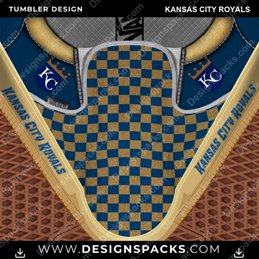 Baseball Vans Classic Kansas City Royals MLB Baseball Tumbler Digital Wrap Design Download