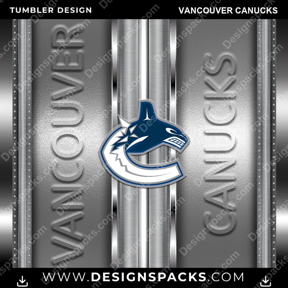 Ice Hockey Metallic Vancouver Canucks NHL Hockey Tumbler Digital Wrap Design Download