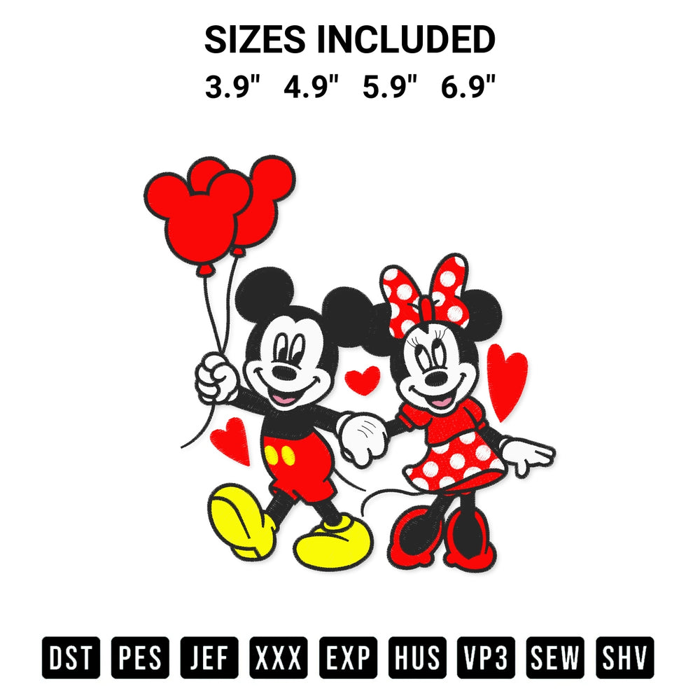 Add a unique touch to your apparel with the Disney Mickey Minnie Valentines Embroidery Design embroidery file. Premium instant download available now on Designspacks.com. Available sizes: 3.9", 4.9", 5.9", 6.9".