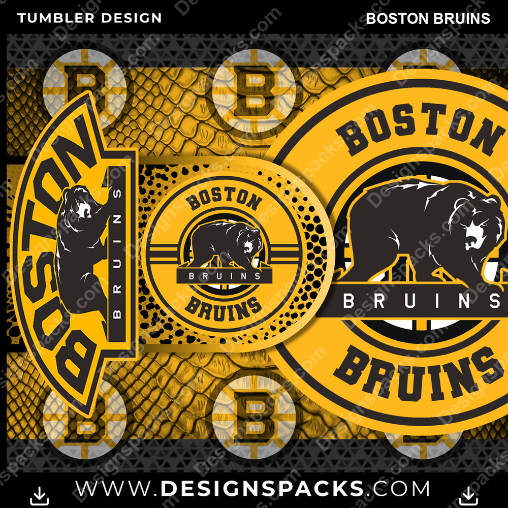 Hockey Hyper Boston Bruins Tumbler Digital Wrap Design