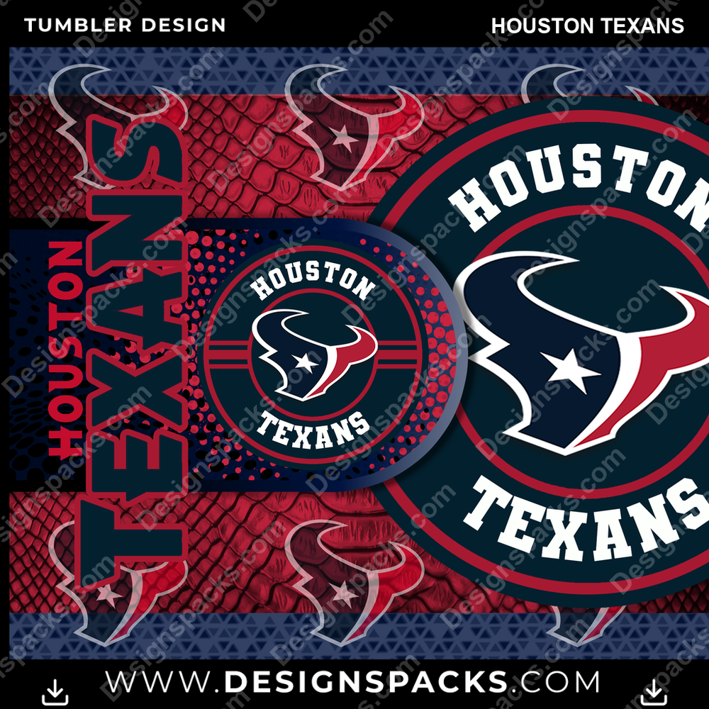 Diseño de envoltura digital de vaso de los Houston Texans de fútbol americano