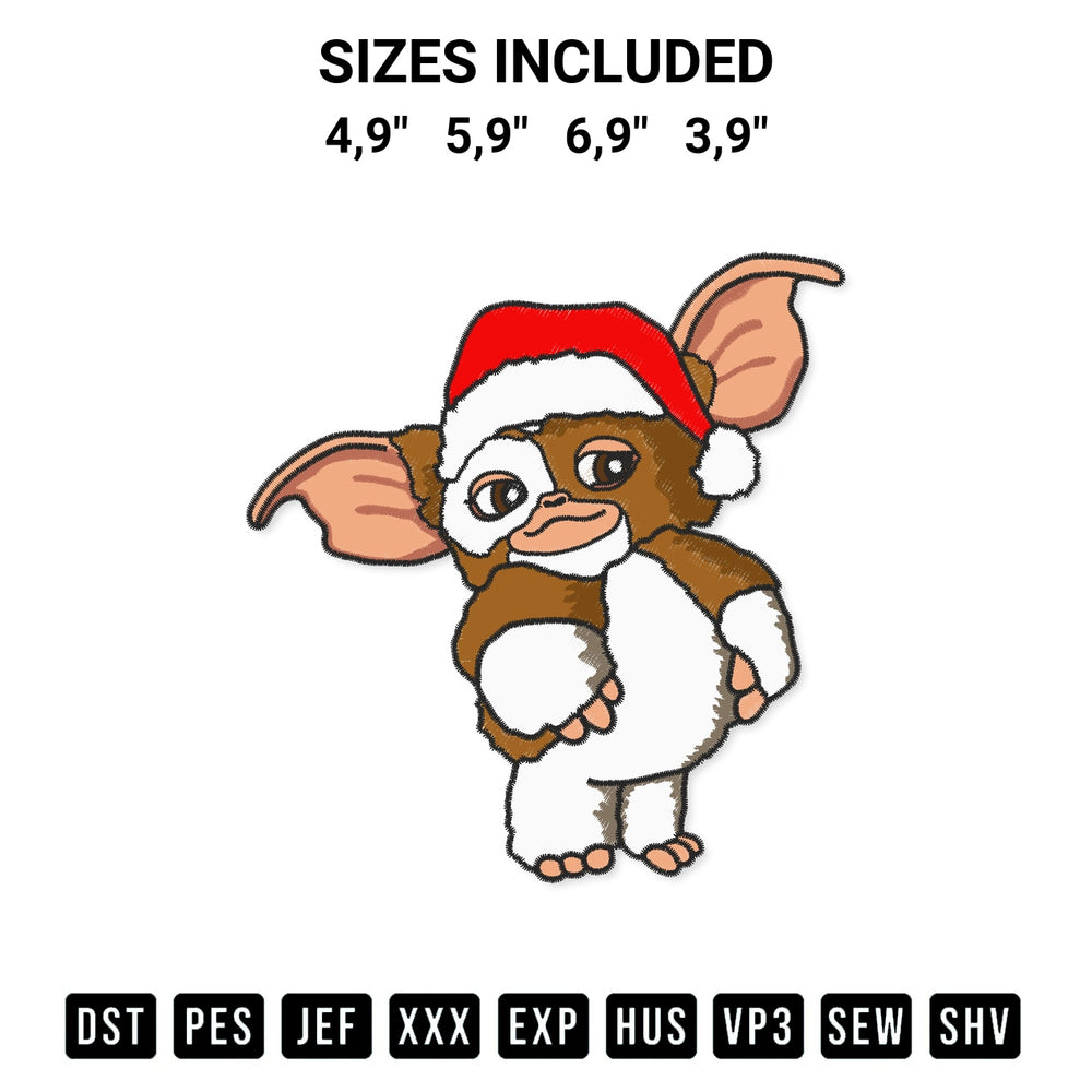 Looking for the perfect pattern? Download the Gizmo Santa Hat Gremlins Christmas Kids Merry Xmas Day Logo Embroidery Design embroidery design today at Designspacks.com. Crisp, clean stitching guaranteed. Available sizes: 4,9", 5,9", 6,9", 3,9".