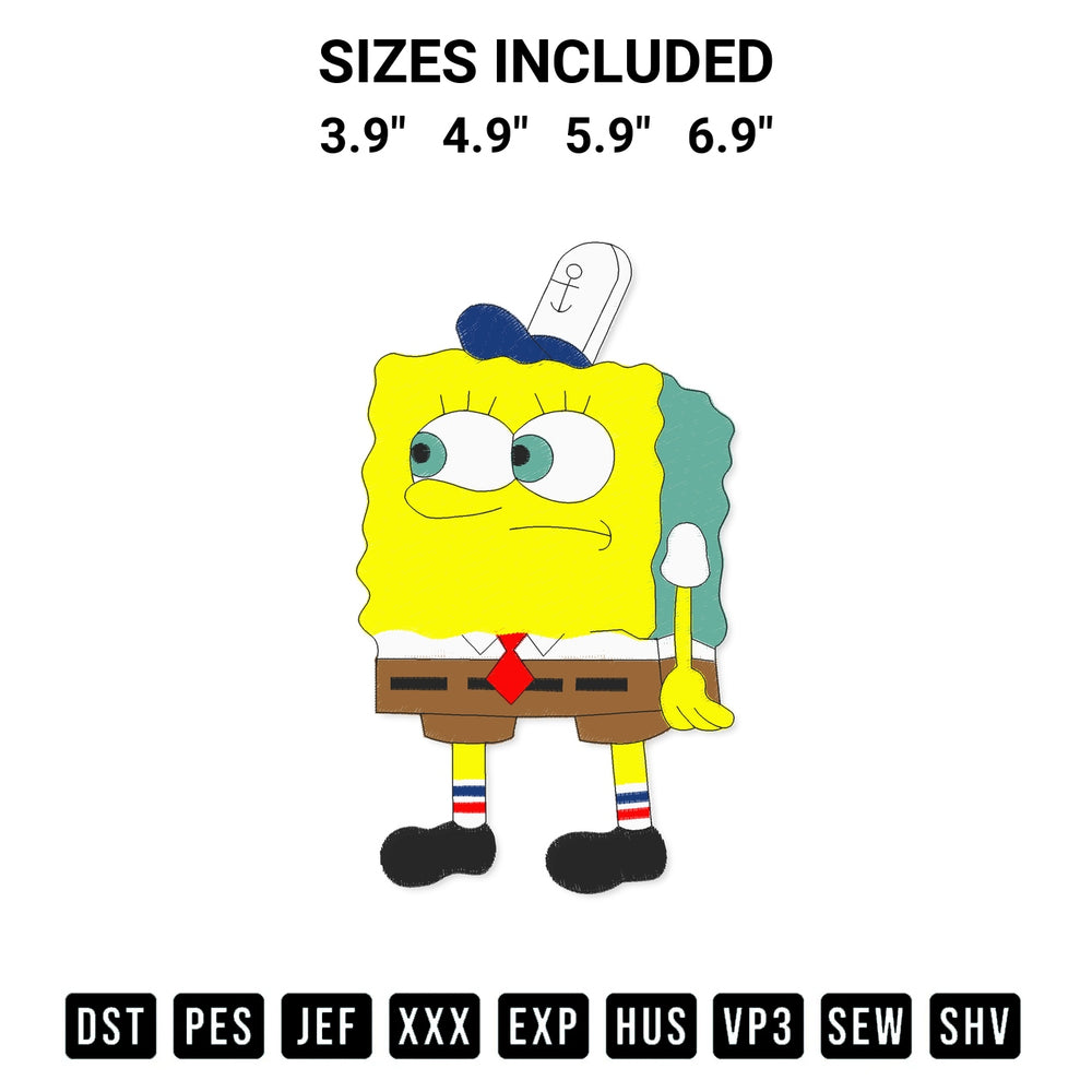Shop the Spongebob Embroidery Design machine embroidery pattern at Designspacks.com. Beautifully digitized for flawless stitching on any fabric. Available sizes: 3.9", 4.9", 5.9", 6.9".
