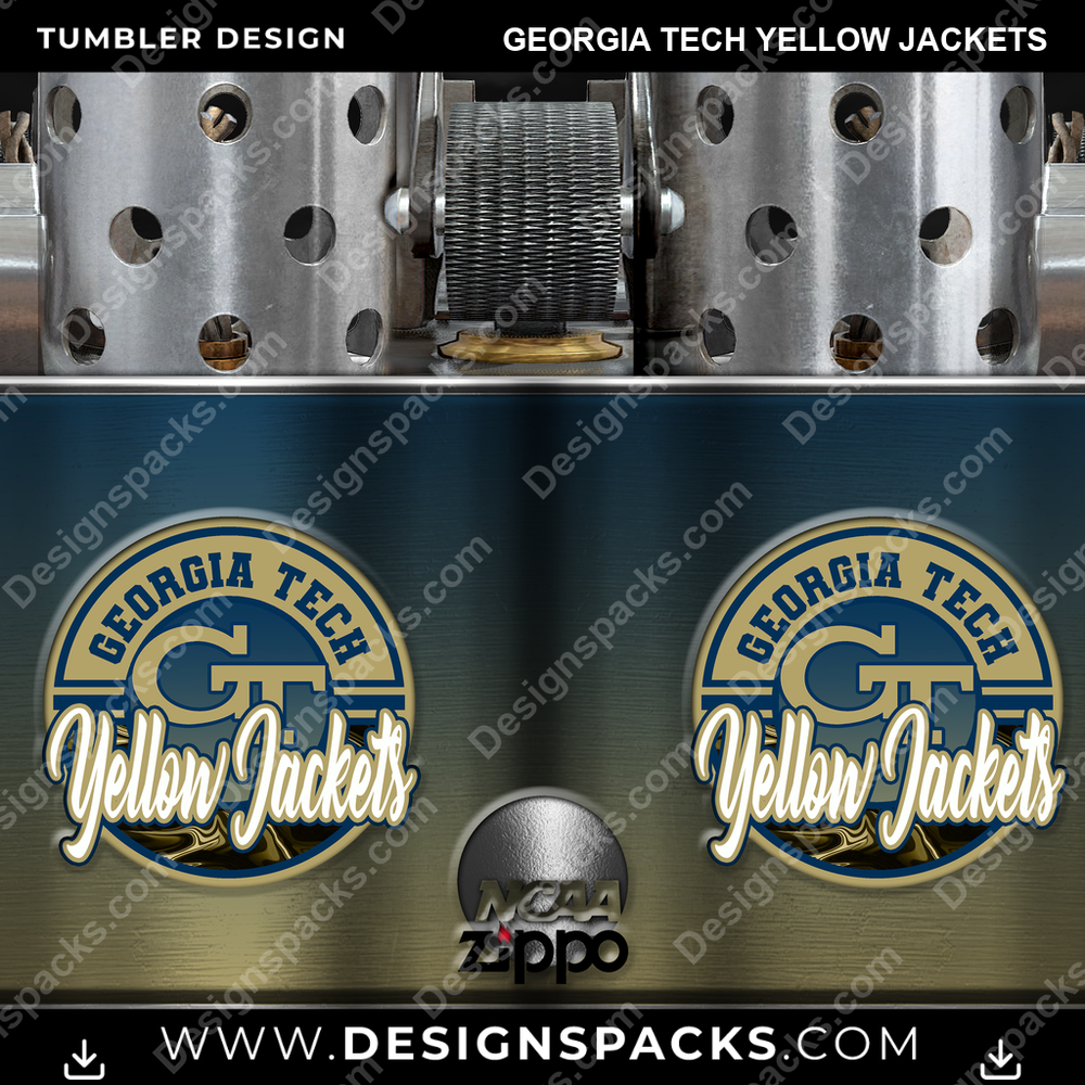 College Sport Zippo Lighter Georgia Tech Yellow Jackets NCAA College Sport Tumbler Digital Wrap Design Download