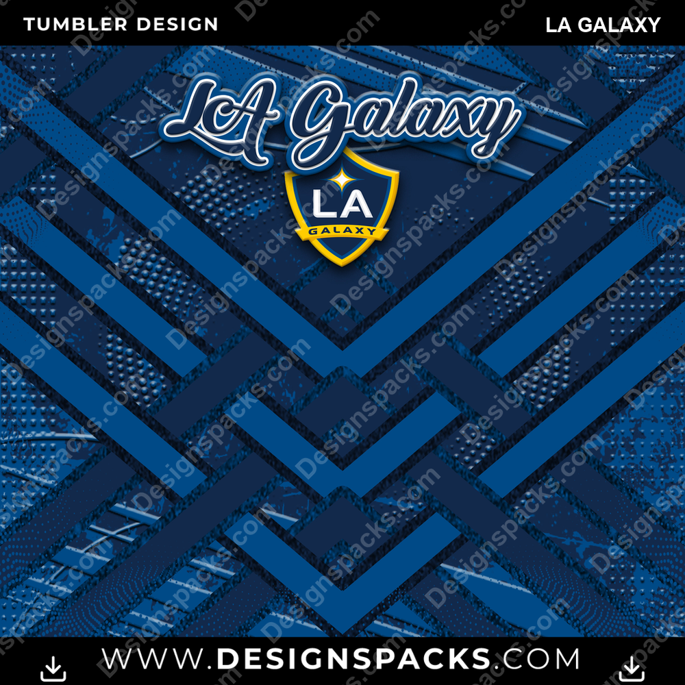 US Soccer Glitter Stripe LA Galaxy Tumbler Digital Wrap Design
