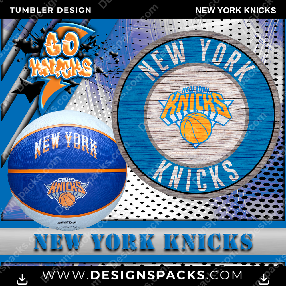 Basketball Go Team New York Knicks Tumbler Digital Wrap Design