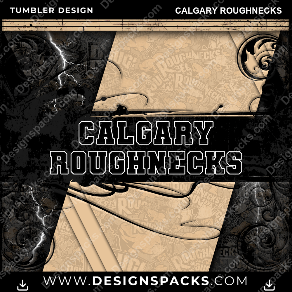 Lacrosse Elegant Calgary Roughnecks Tumbler Digital Wrap Design