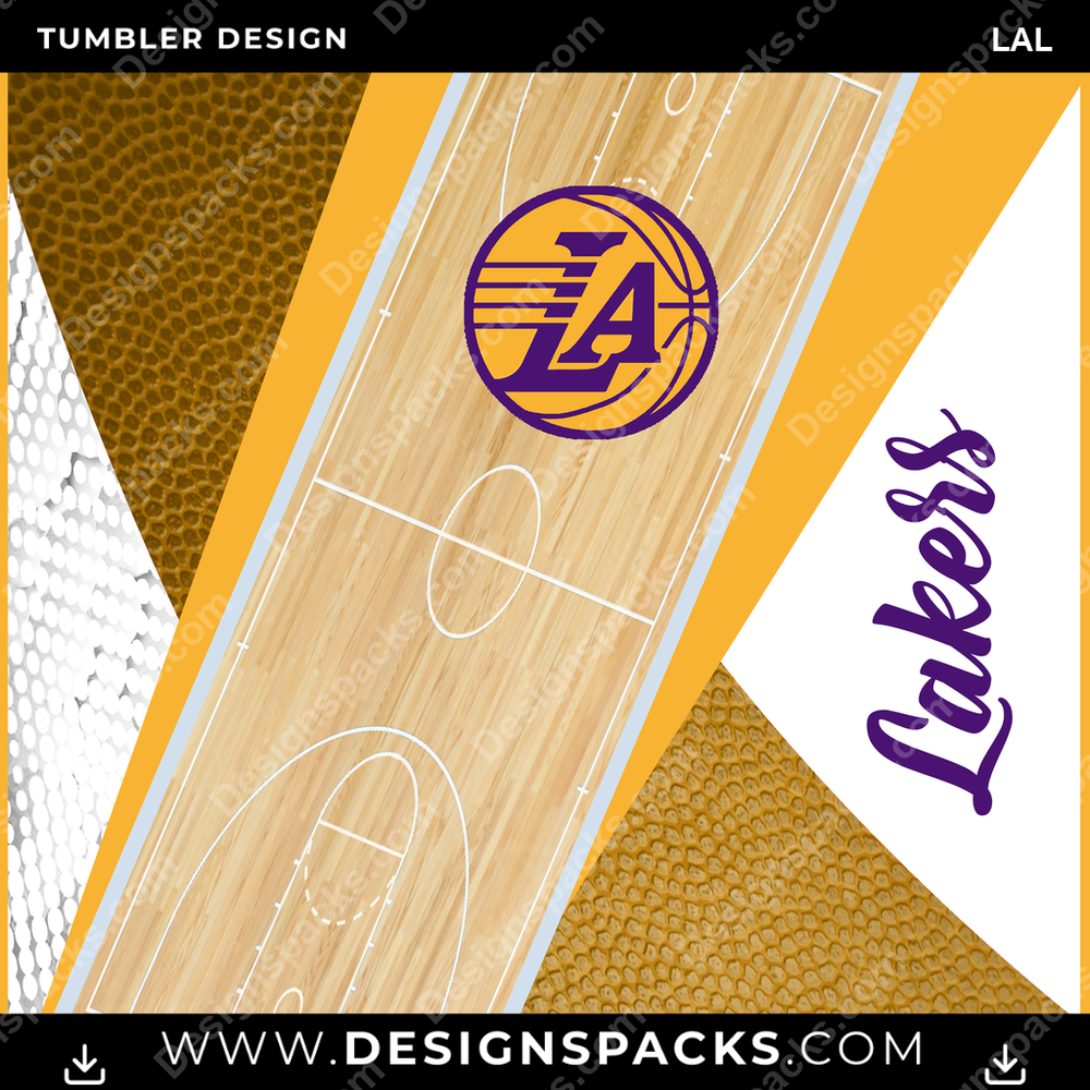 Basketball Court LAL Tumbler Digital Wrap Design