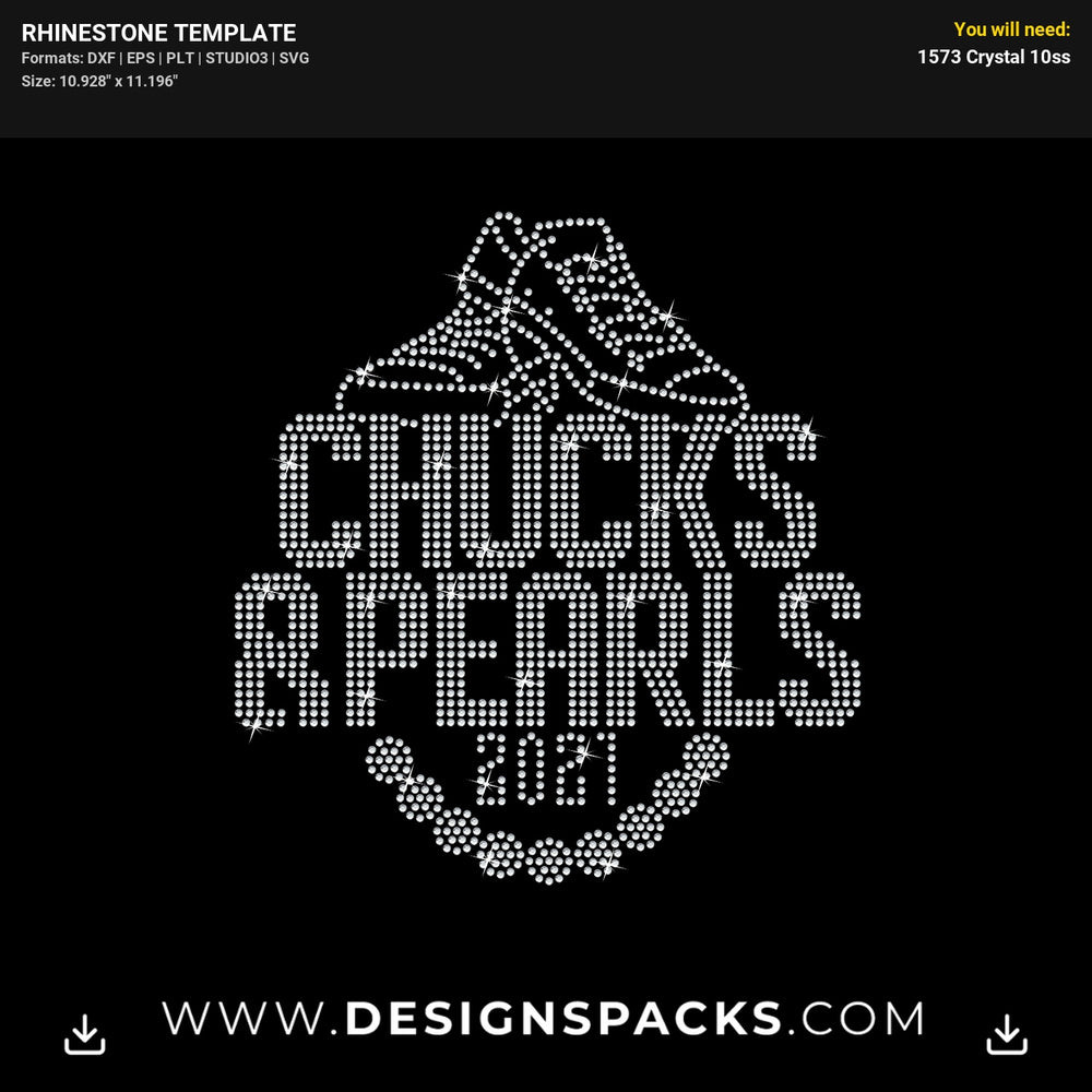 Chucks Pearl 1 Updated Rhinestone Digital Template