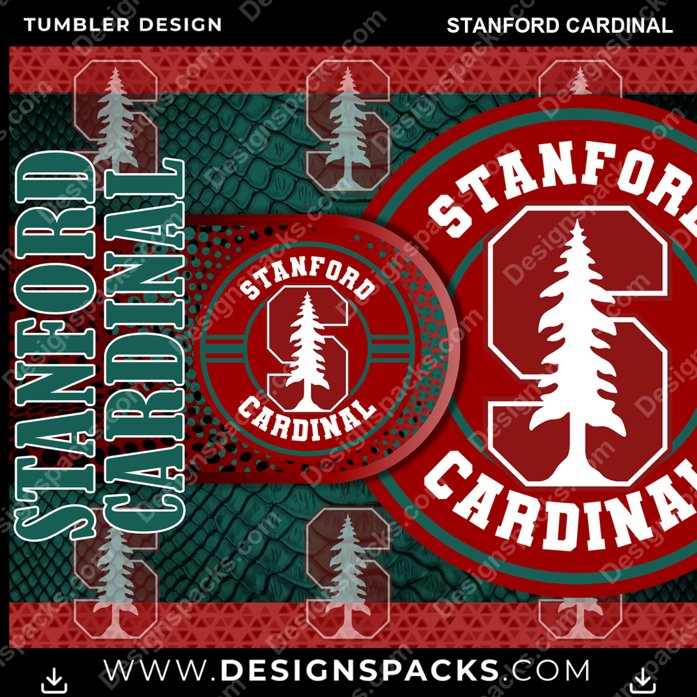 College Sport Hyper Stanford Cardinal Tumbler Digital Wrap Design