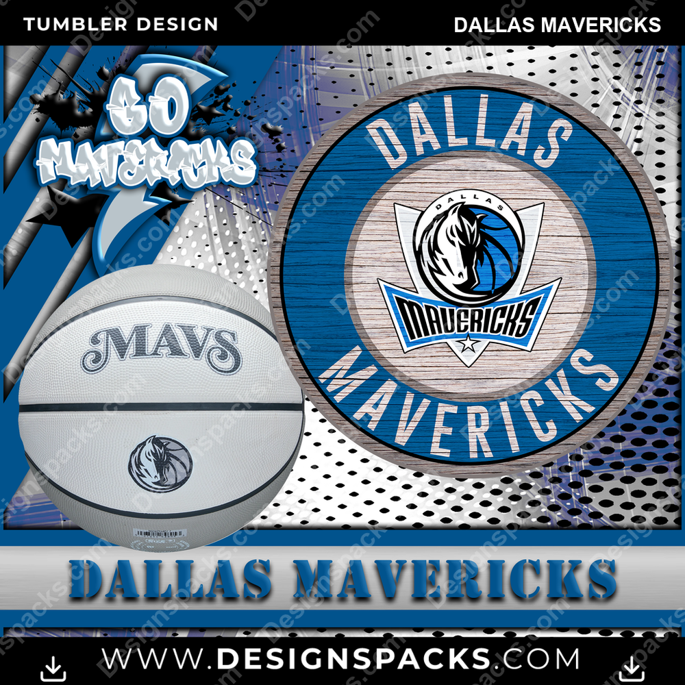 Basketball Go Team Dallas Mavericks NBA Basketball Tumbler Digital Wrap Design Download