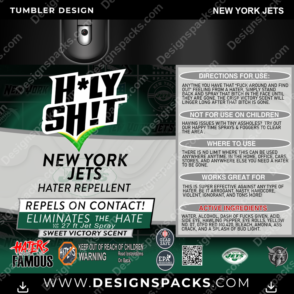 Football HOLY SHIT New York Jets Tumbler Digital Wrap Design