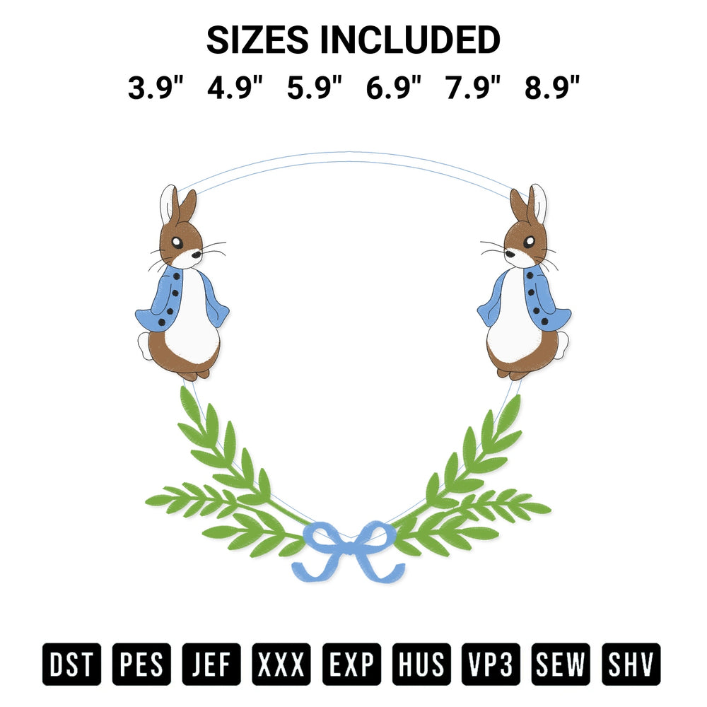 Get the Banner Frame Peter Rabbit Embroidery Design embroidery design for your custom crafts! Premium digitized files available for instant download at Designspacks.com. Available sizes: 3.9", 4.9", 5.9", 6.9", 7.9", 8.9".