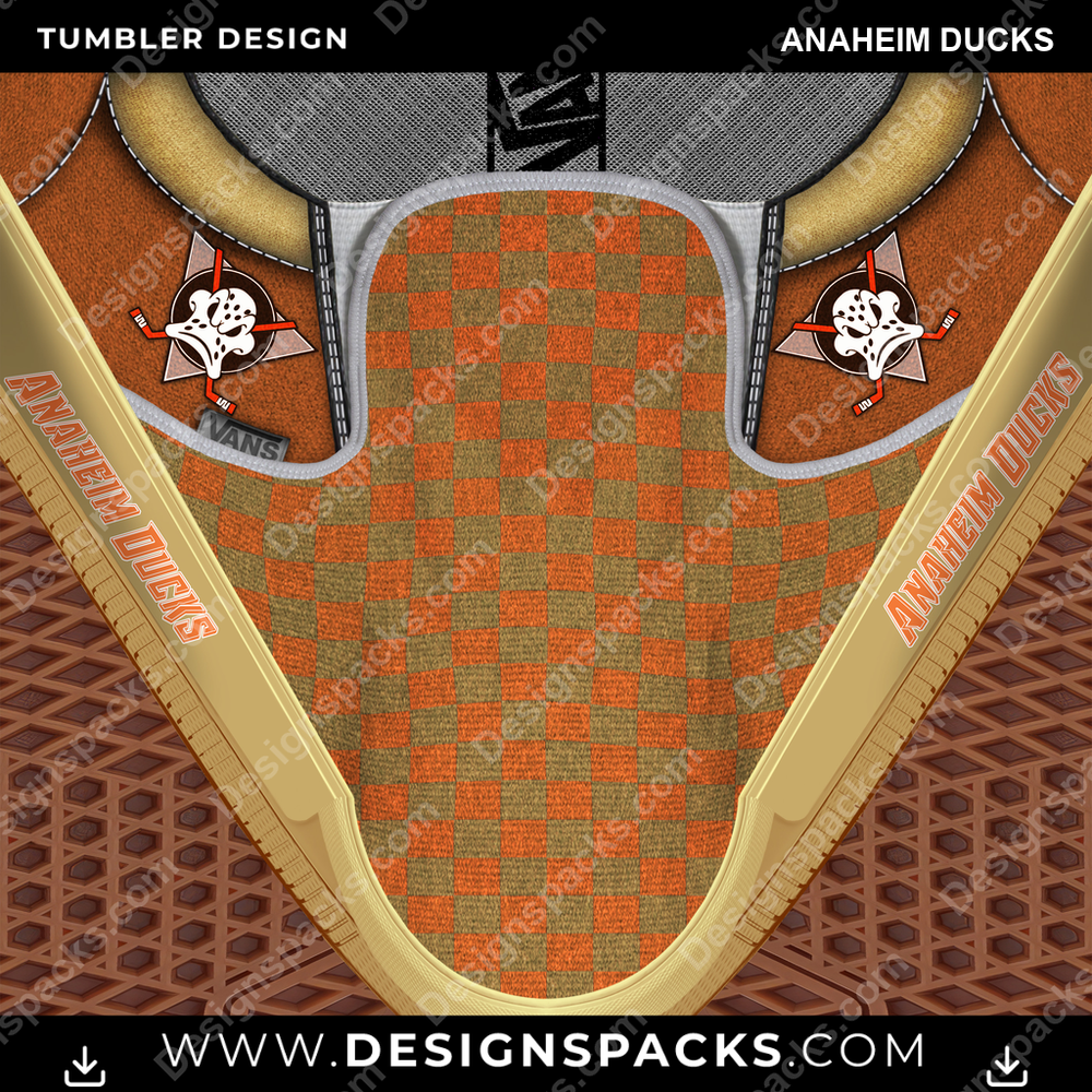 Ice Hockey Vans Classic Anaheim Ducks NHL Hockey Tumbler Digital Wrap Design Download