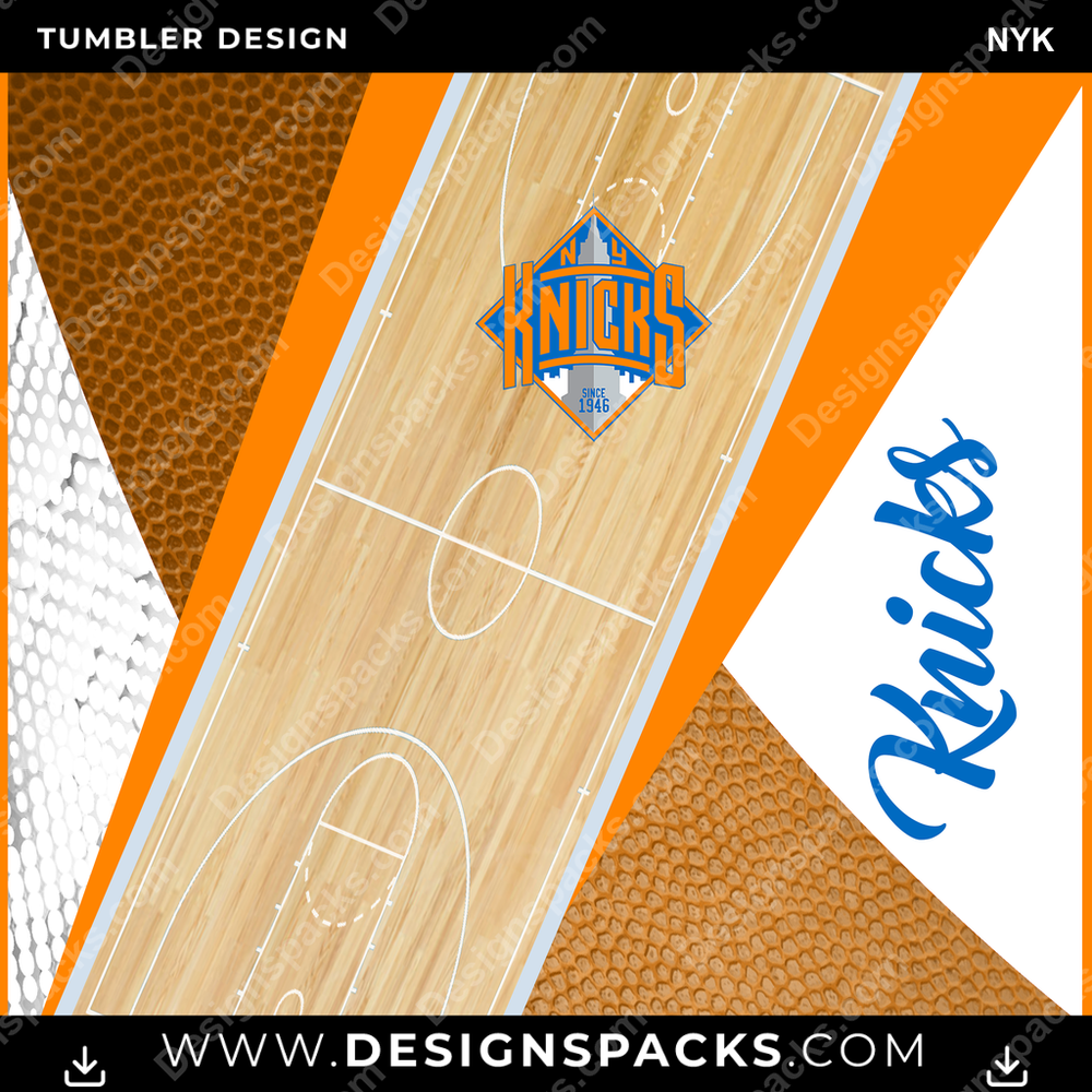 Basketball Court NYK Tumbler Digital Wrap Design