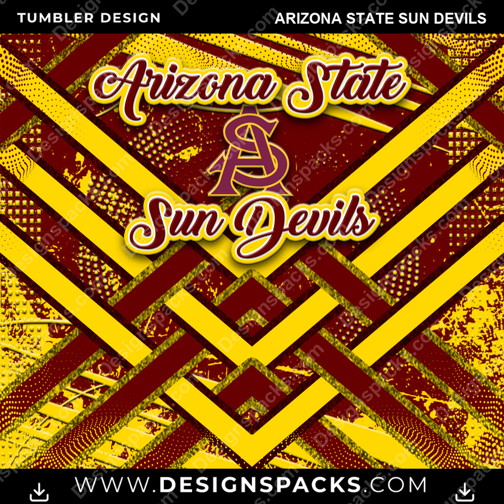 College Sport Glitter Stripe Arizona State Sun Devils NCAA College Sport Tumbler Digital Wrap Design Download