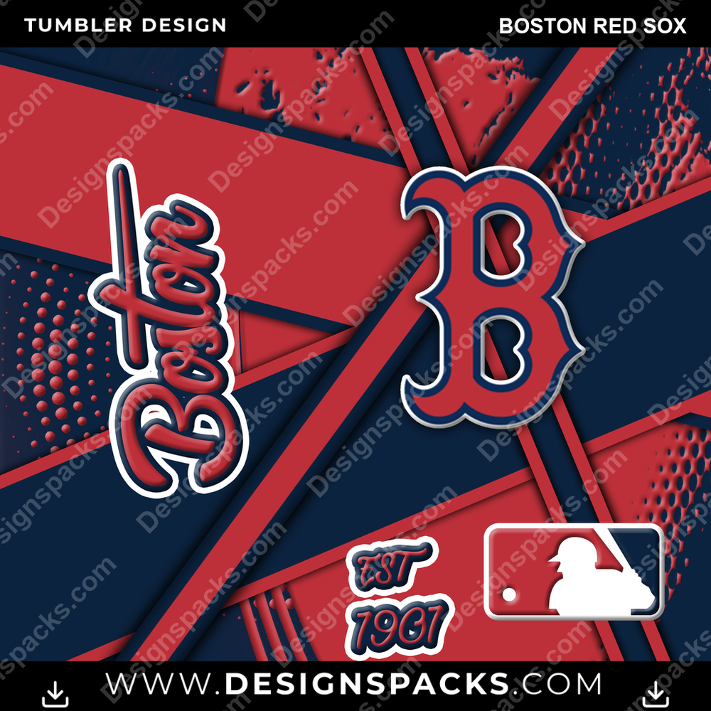 Baseball Team Sport Boston Red Sox Tumbler Digital Wrap Design