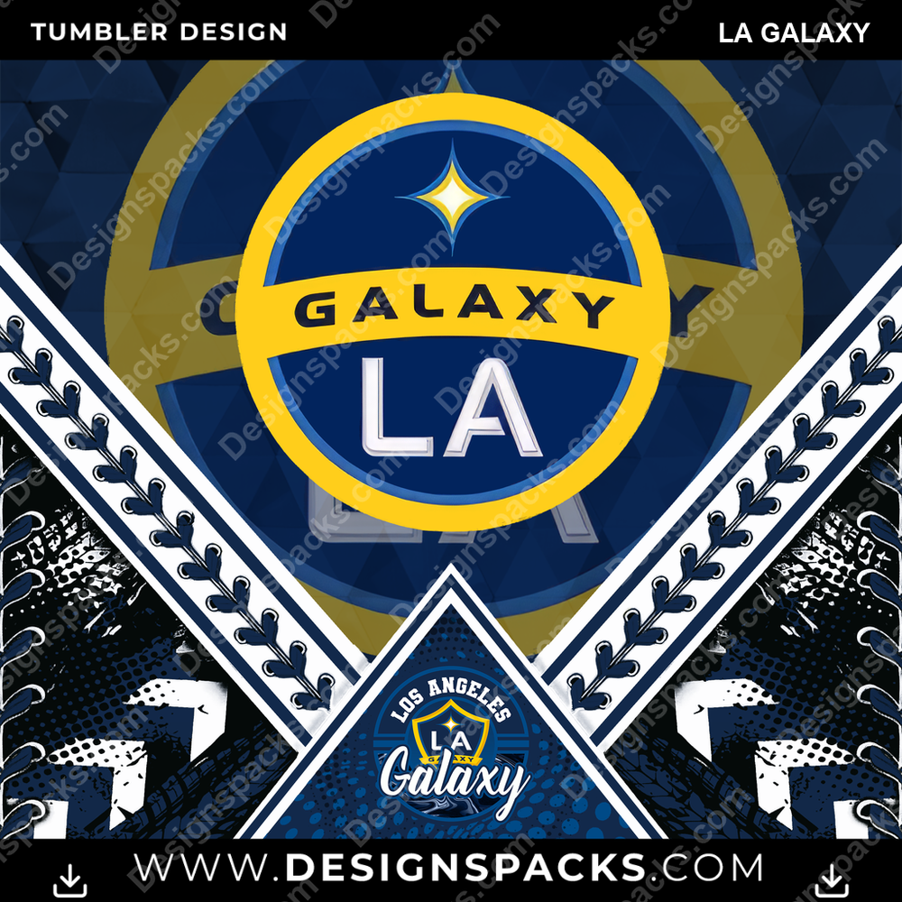 Soccer Diamond LA Galaxy Tumbler Digital Wrap Design