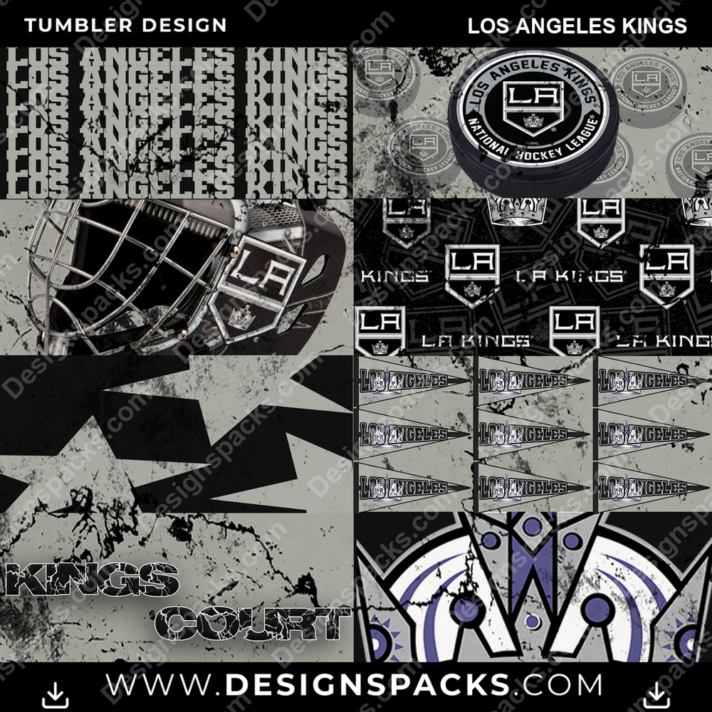 Hockey Distressed BG Los Angeles Kings NHL Hockey Tumbler Digital Wrap Design Download
