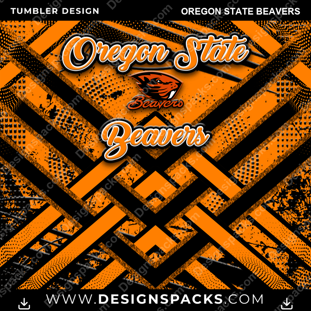 College Sport Glitter Stripe Oregon State Beavers NCAA College Sport Tumbler Digital Wrap Design Download