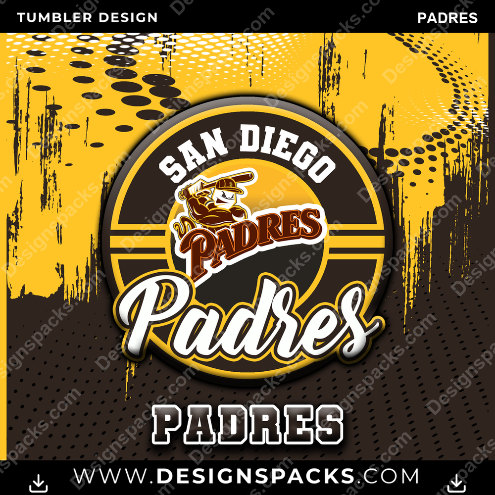 Baseball Dot Logo Padres Tumbler Digital Wrap Design