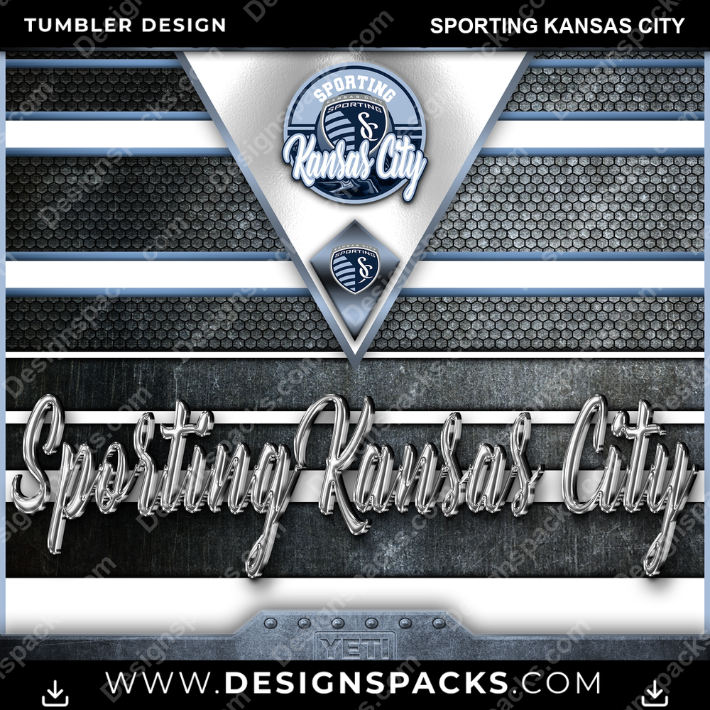 US Soccer YETI Sporting Kansas City Tumbler Digital Wrap Design