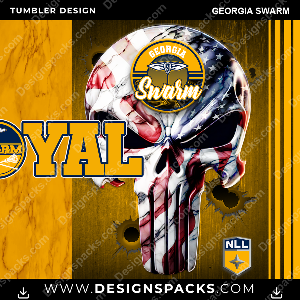 Lacrosse Loyal Georgia Swarm Tumbler Digital Wrap Design