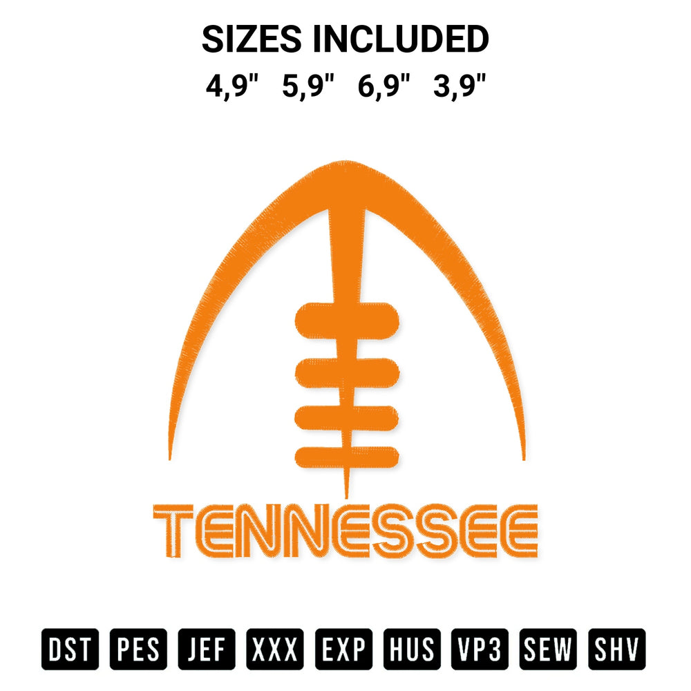 Looking for the perfect pattern? Download the Retro Tennessee Tn Orange Vintage Tennessee Volunteers Football Logo Embroidery Design embroidery design today at Designspacks.com. Crisp, clean stitching guaranteed. Available sizes: 4,9", 5,9", 6,9", 3,9".