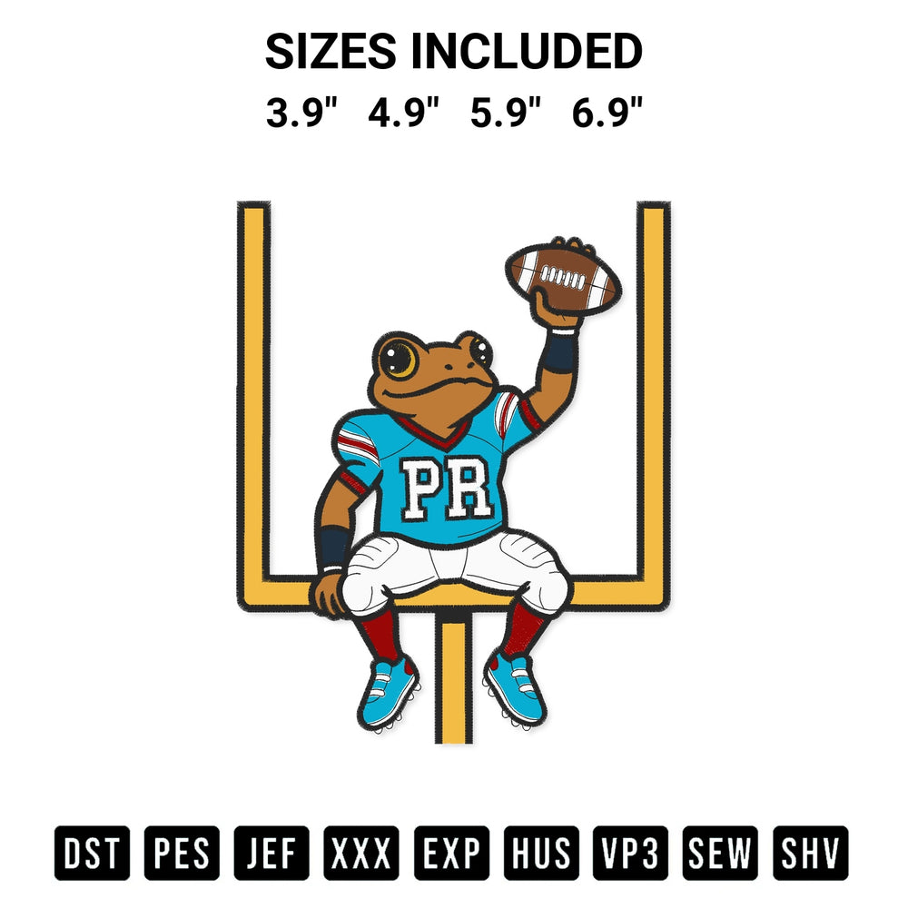 Shop the Benito Bowl Puerto Rican Football Embroidery Design machine embroidery pattern at Designspacks.com. Beautifully digitized for flawless stitching on any fabric. Available sizes: 3.9", 4.9", 5.9", 6.9".