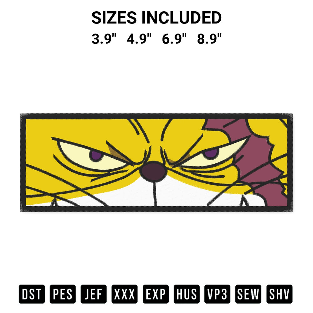 Transform your fabrics with the Nekomamushi One Piece Embroidery Design embroidery design. Instant access to premium digitized patterns at Designspacks.com. Available sizes: 3.9", 4.9", 6.9", 8.9".