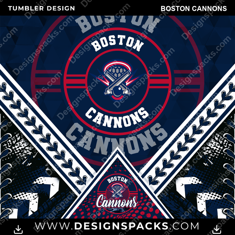 Lacrosse Diamond Boston Cannons Tumbler Digital Wrap Design