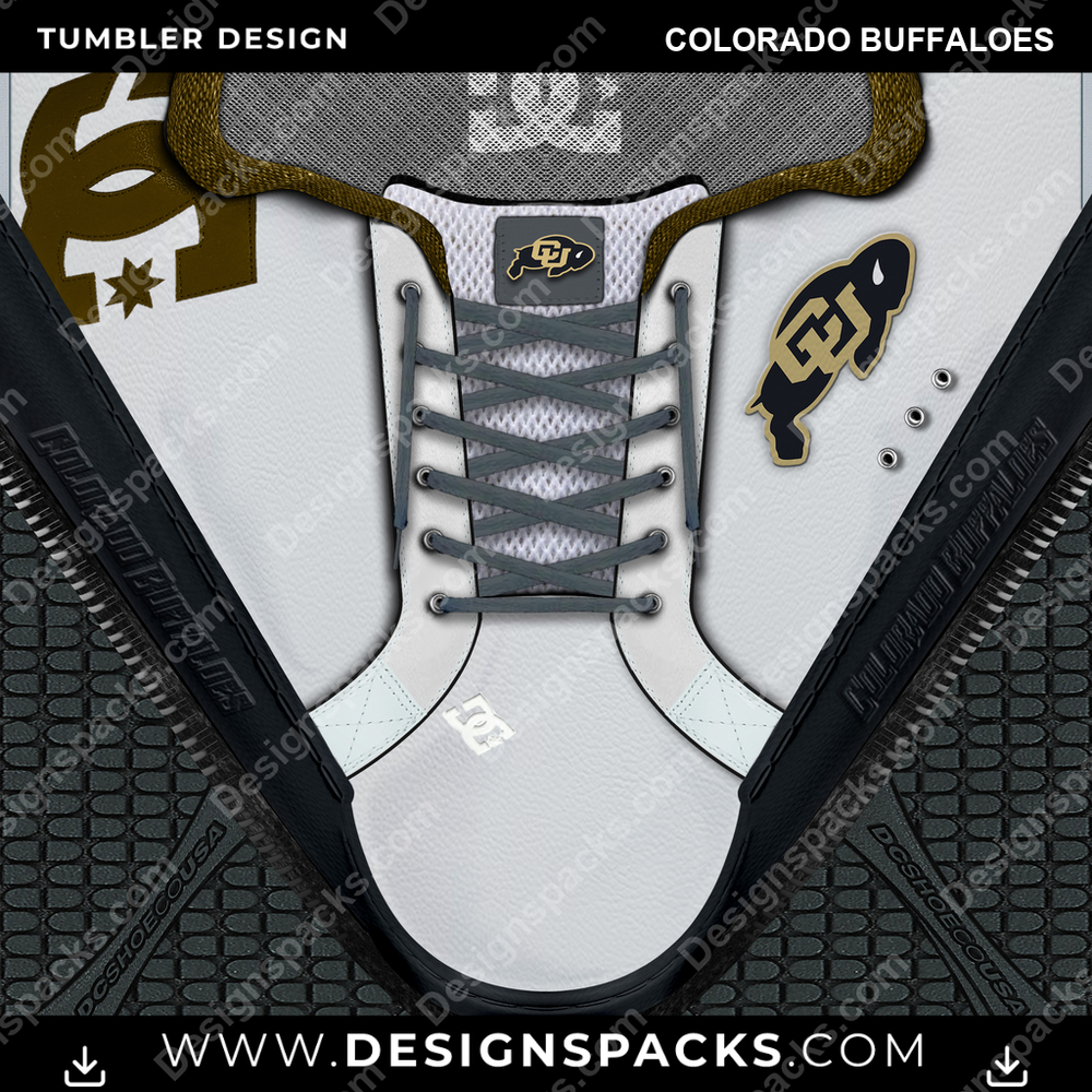 College Sport DC Sneaker Colorado Buffaloes NCAA College Sport Tumbler Digital Wrap Design Download