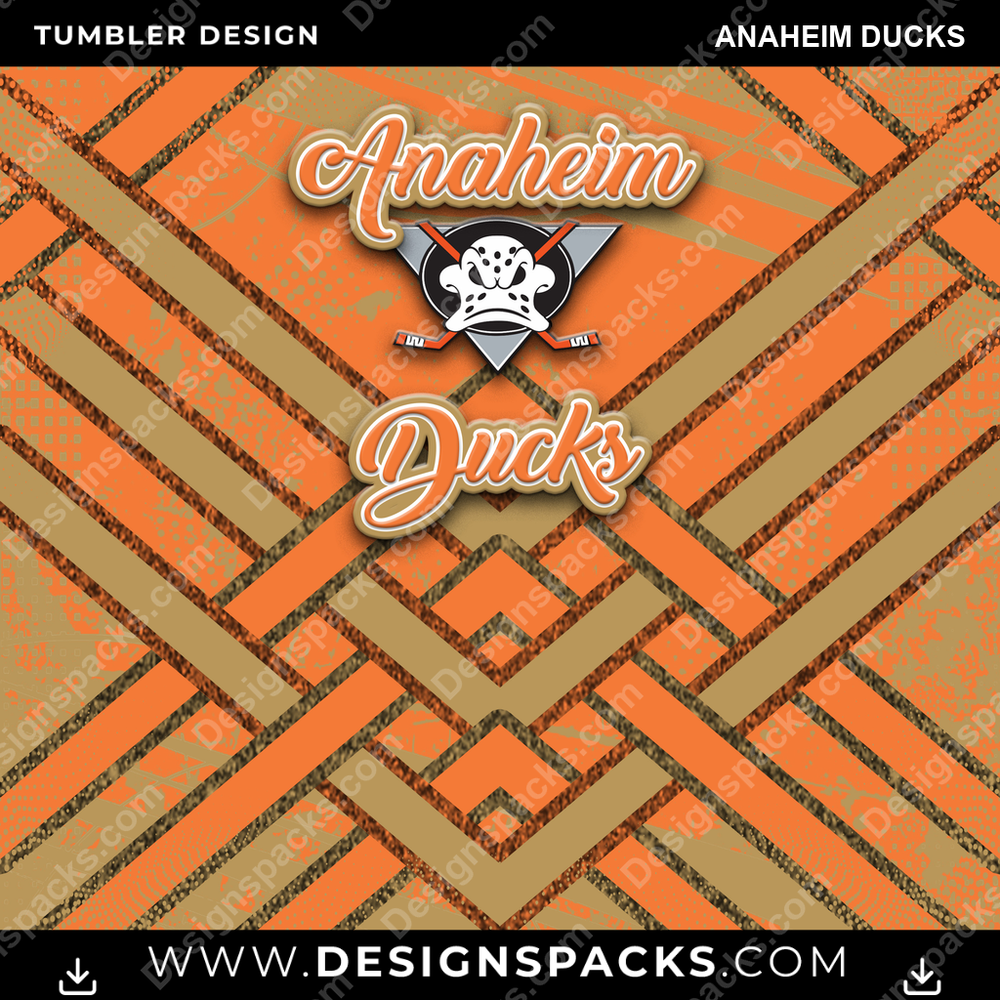 Ice Hockey Glitter Stripe Anaheim Ducks Tumbler Digital Wrap Design