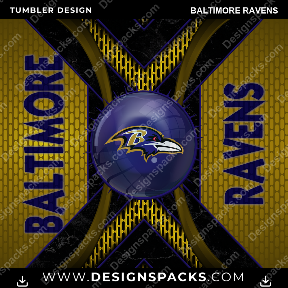 Football Metal Grating Baltimore Ravens NFL Football Tumbler Digital Wrap Design Download