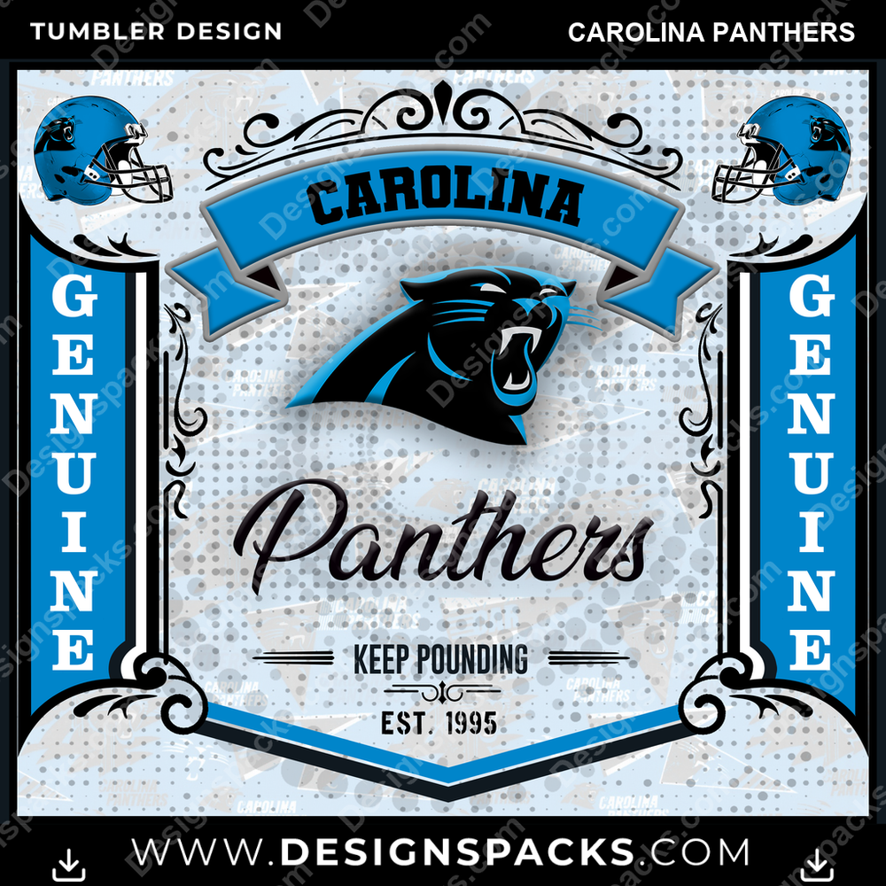 Diseño Digital de Envoltura para Vaso de los Carolina Panthers de Football Bud