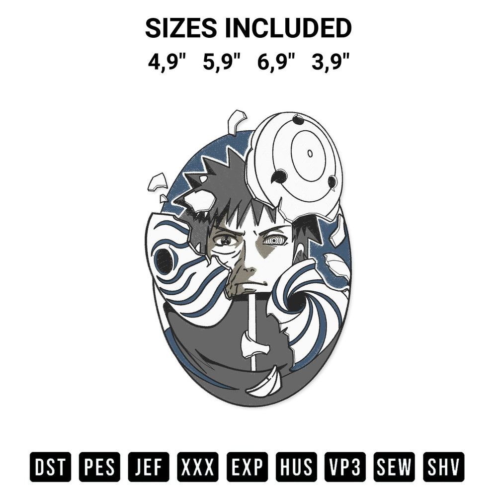 Discover the perfect addition to your crafting collection: Obito Utachi Logo Embroidery Design embroidery file. Instantly available at Designspacks.com. Available sizes: 4,9", 5,9", 6,9", 3,9".