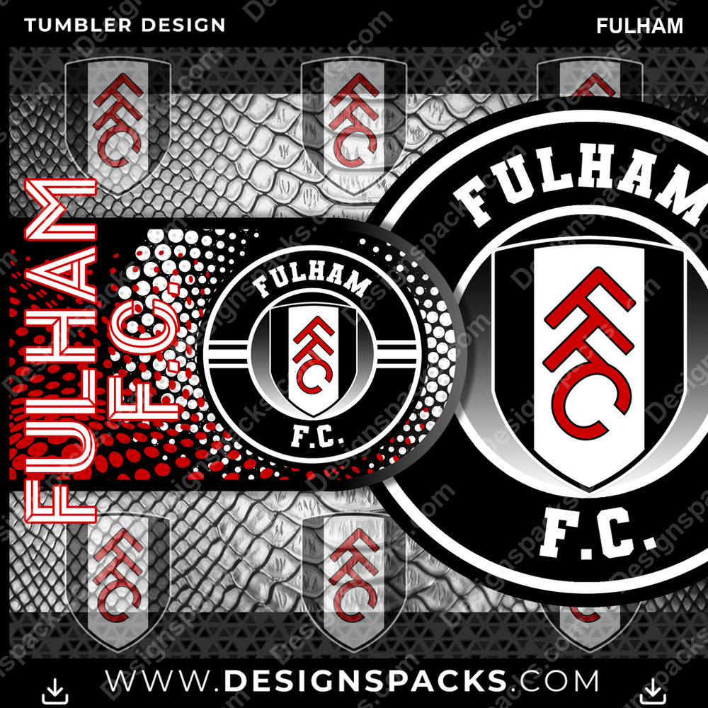 Soccer Hyper Fulham Tumbler Digital Wrap Design