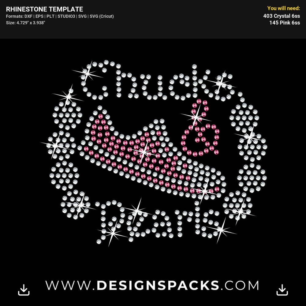 Chucks Pearls Mask A Rhinestone Digital Template