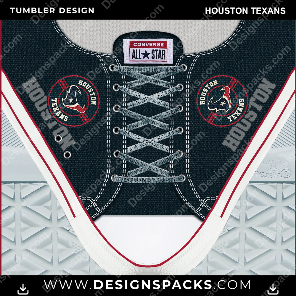 Football Converse Houston Texans Tumbler Digital Wrap Design