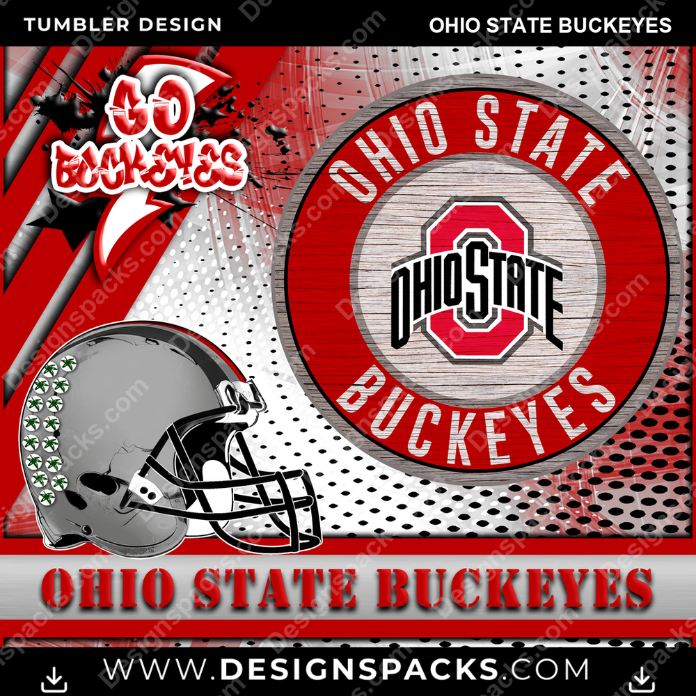 College Sport Go Team 2 Ohio State Buckeyes Tumbler Digital Wrap Design