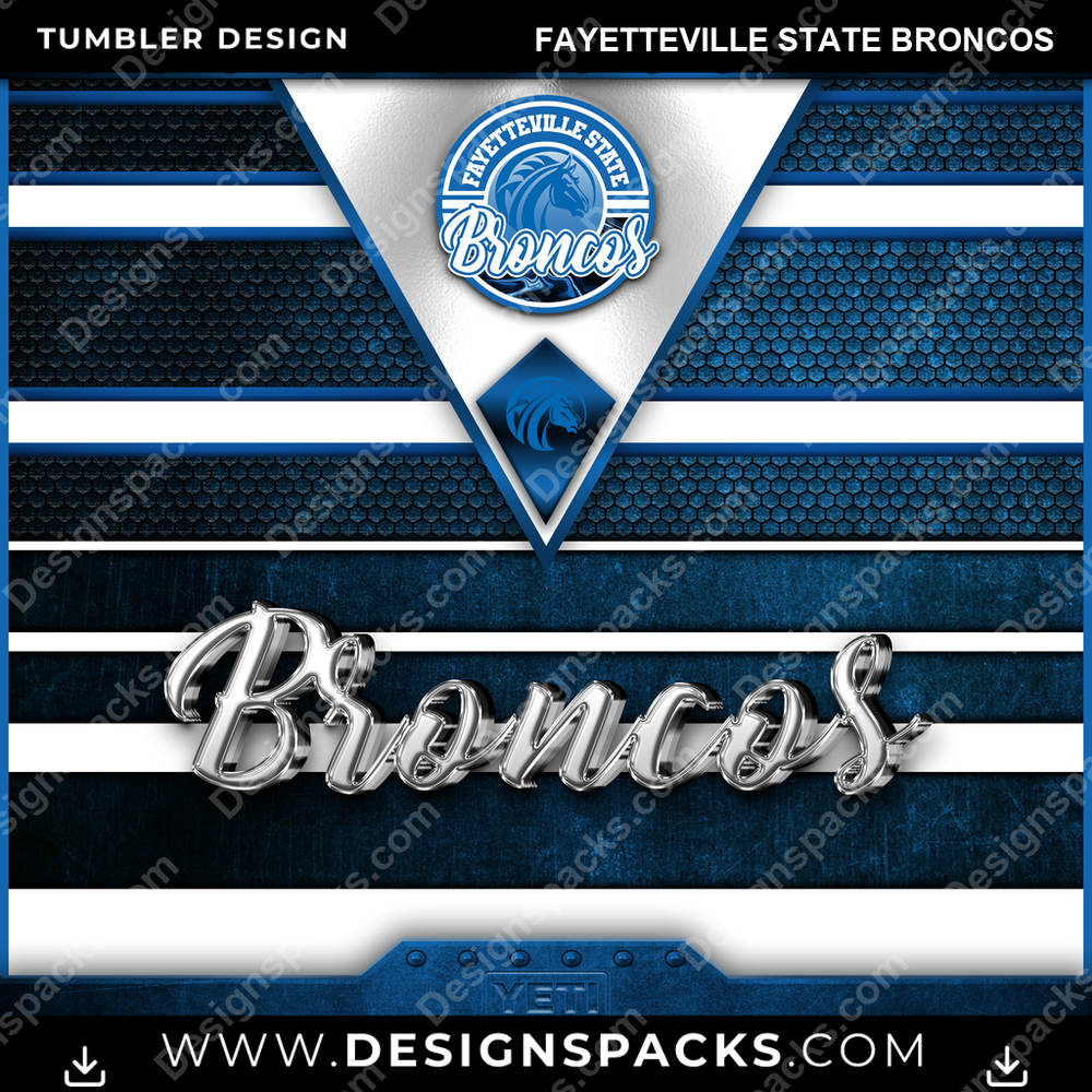 College Sport YETI Fayetteville State Broncos Tumbler Digital Wrap Design